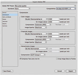 Mark and Bleed Settings