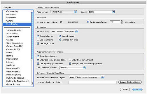 Adobe Reader 11 Settings