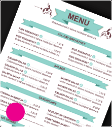 Milwaukee menu printing services